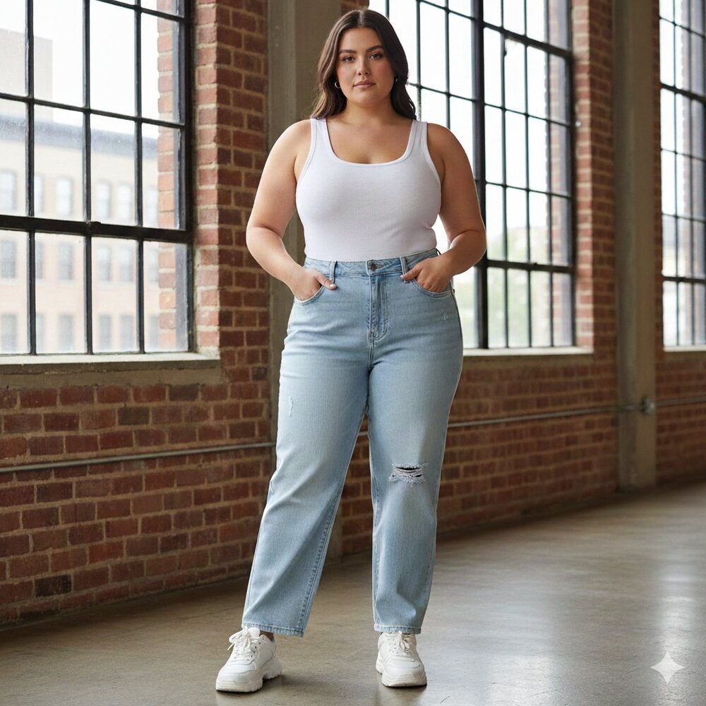CP Hi-Rise Curvy Dad Jeans Straight Leg Jeans size 9